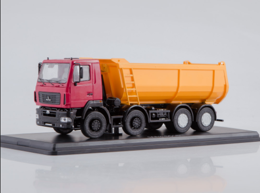 MAZ-6516 8X4, dump truck (facelift),  red-orange